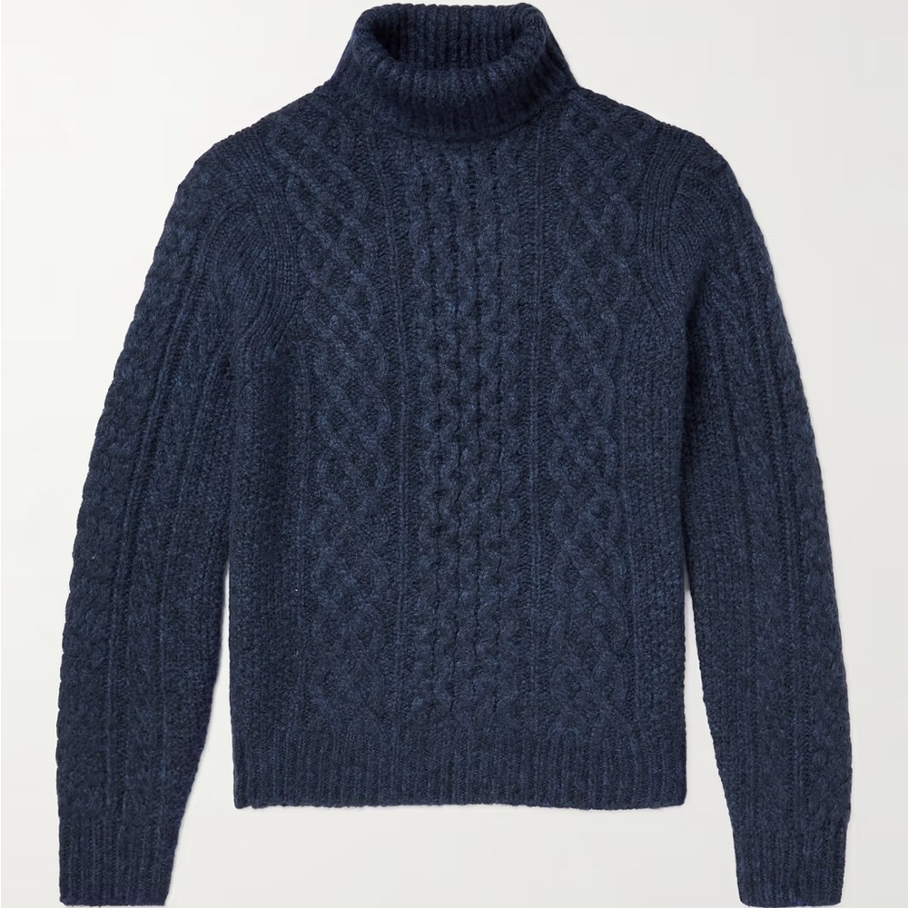 Alex Mill Recycled Cable-Knit Rollneck Sweater